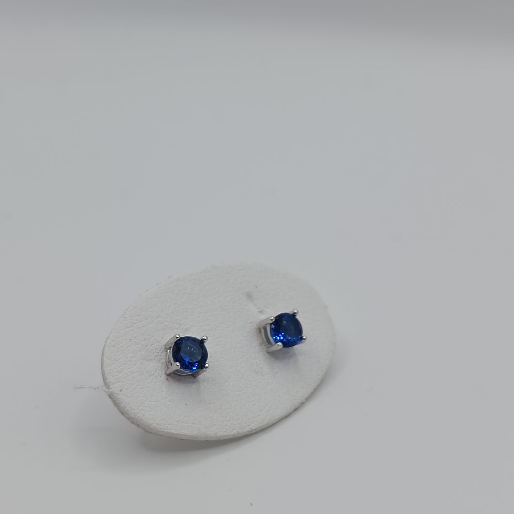 Orecchini Argento punto luce blu