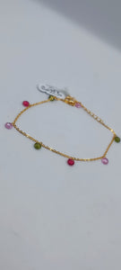 Bracciale Argento dorato con cristalli