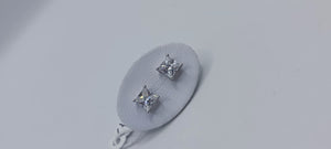 Orecchini Argento zircone quadrato