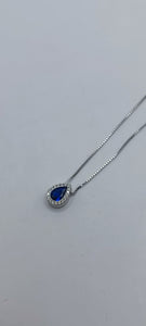 Collana Argento con zircone blu