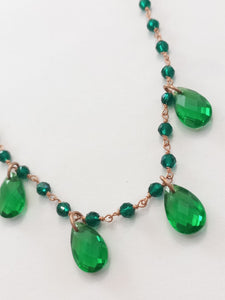Collana gocce verdi
