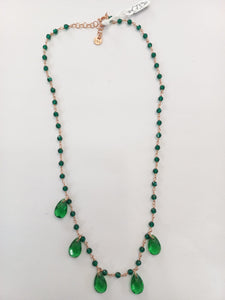 Collana gocce verdi