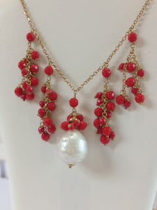 Collana perla e corallo