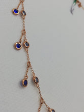 Carica l&#39;immagine nel visualizzatore di Gallery, Collana Paricollo gold rose con pietre blu
