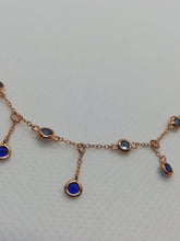 Carica l&#39;immagine nel visualizzatore di Gallery, Collana Paricollo gold rose con pietre blu
