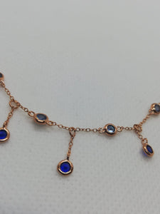 Collana Paricollo gold rose con pietre blu