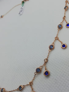 Collana Paricollo gold rose con pietre blu