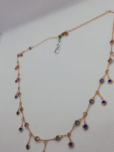 Collana Paricollo gold rose con pietre blu