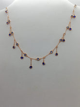 Carica l&#39;immagine nel visualizzatore di Gallery, Collana Paricollo gold rose con pietre blu
