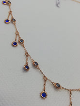 Carica l&#39;immagine nel visualizzatore di Gallery, Collana Paricollo gold rose con pietre blu
