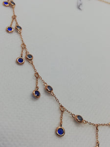 Collana Paricollo gold rose con pietre blu