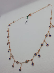 Collana Paricollo gold rose con pietre blu