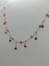 Carica l&#39;immagine nel visualizzatore di Gallery, Collana Paricollo gold rose con pietre blu
