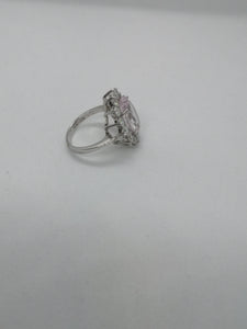 Anello con quarzo rosa - Argento