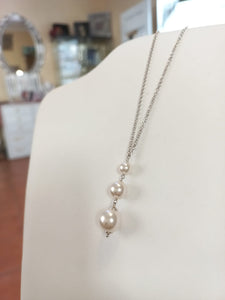 Collana con Pendente in Perla - Argento -